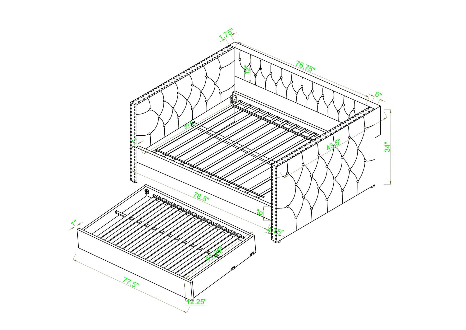 Trina Grey Daybed