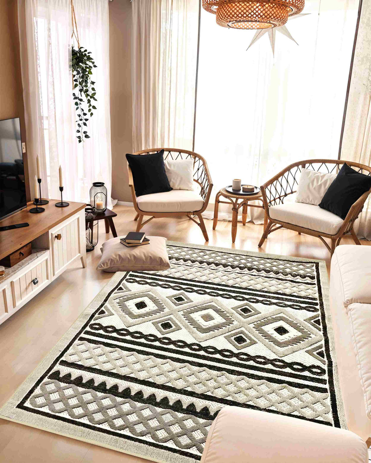 Tribal Area Rug 5512 Grey