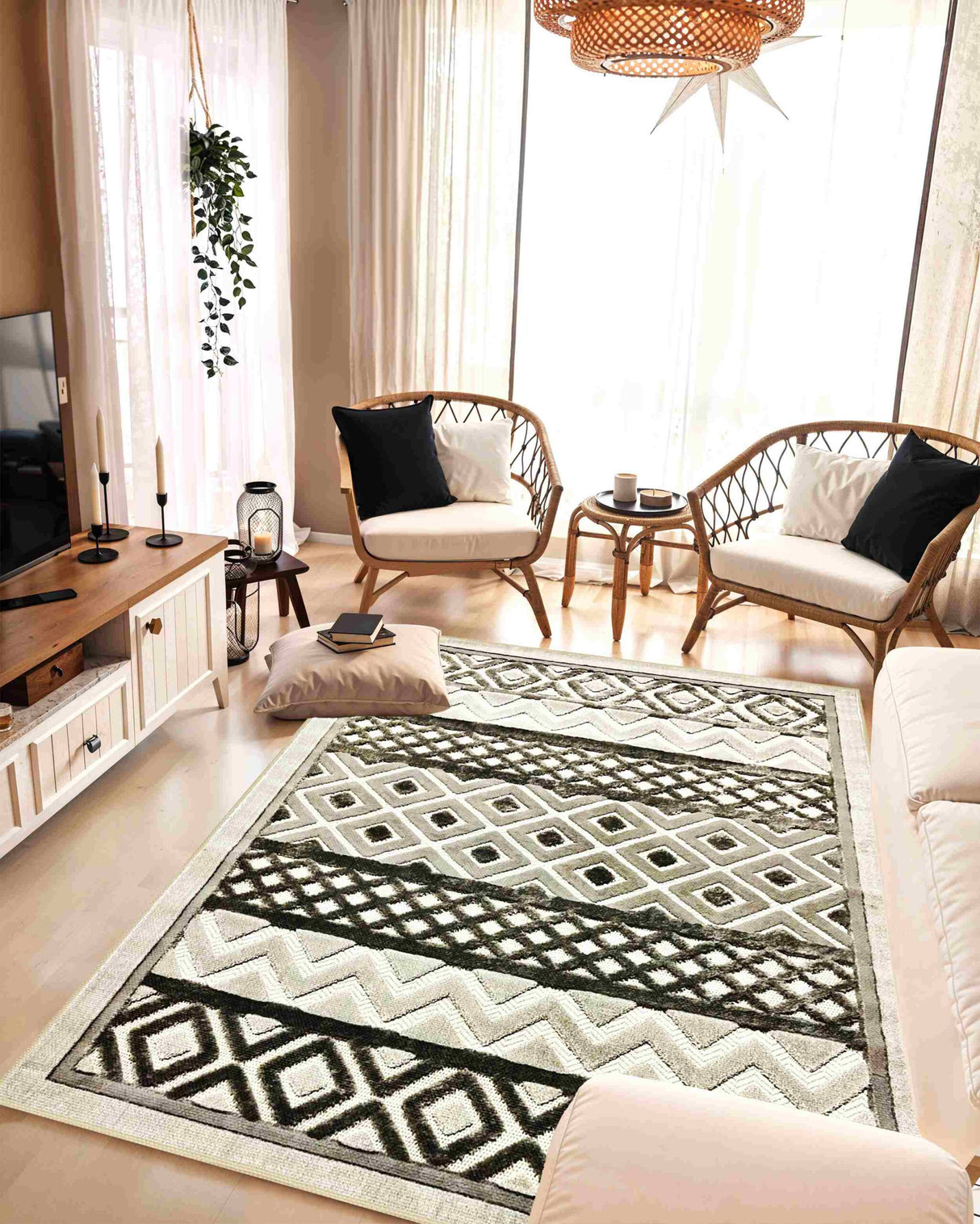 Tribal Area Rug 5517 Grey