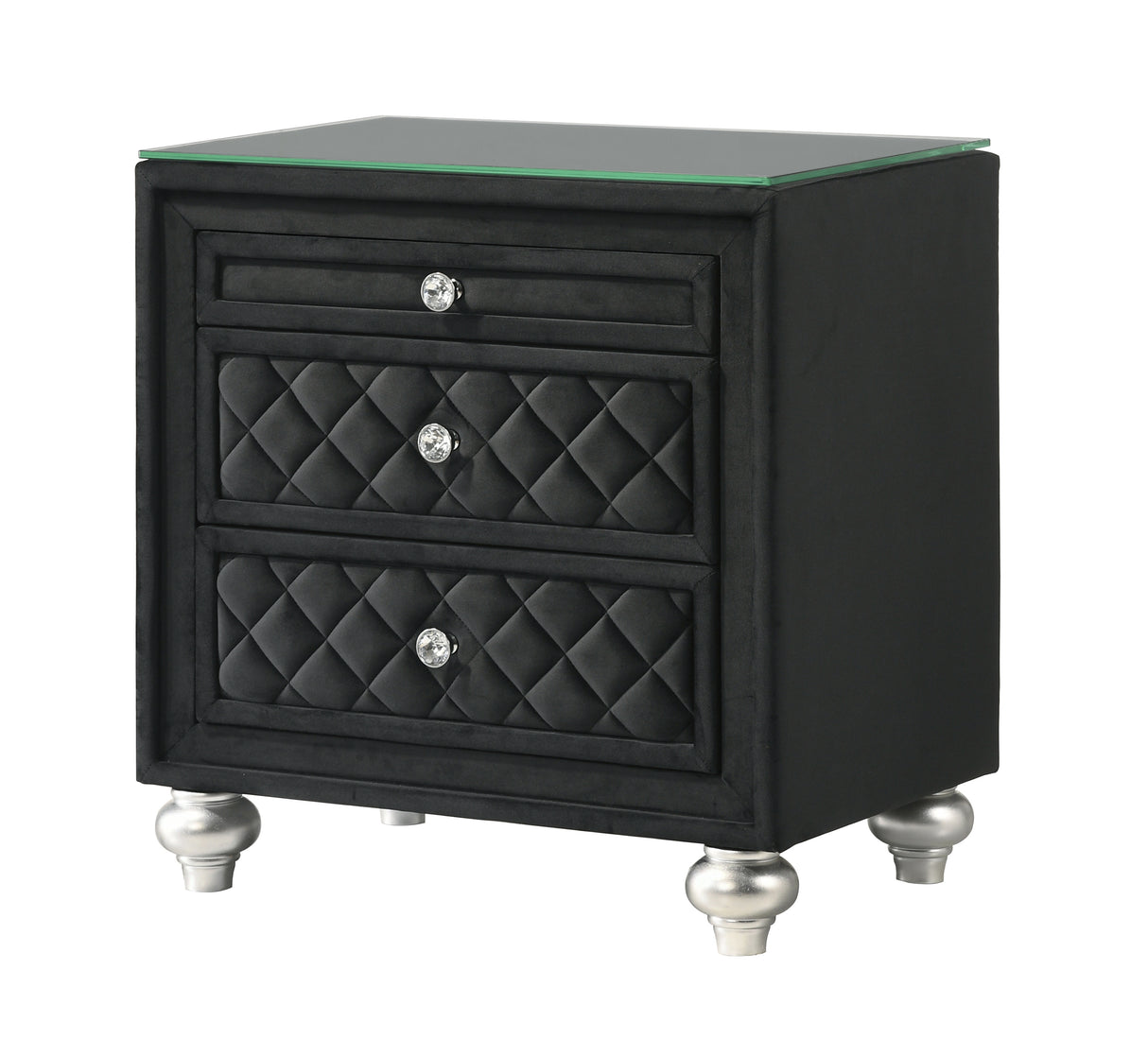 Cameo Panel Bedroom Group - Black nightstand