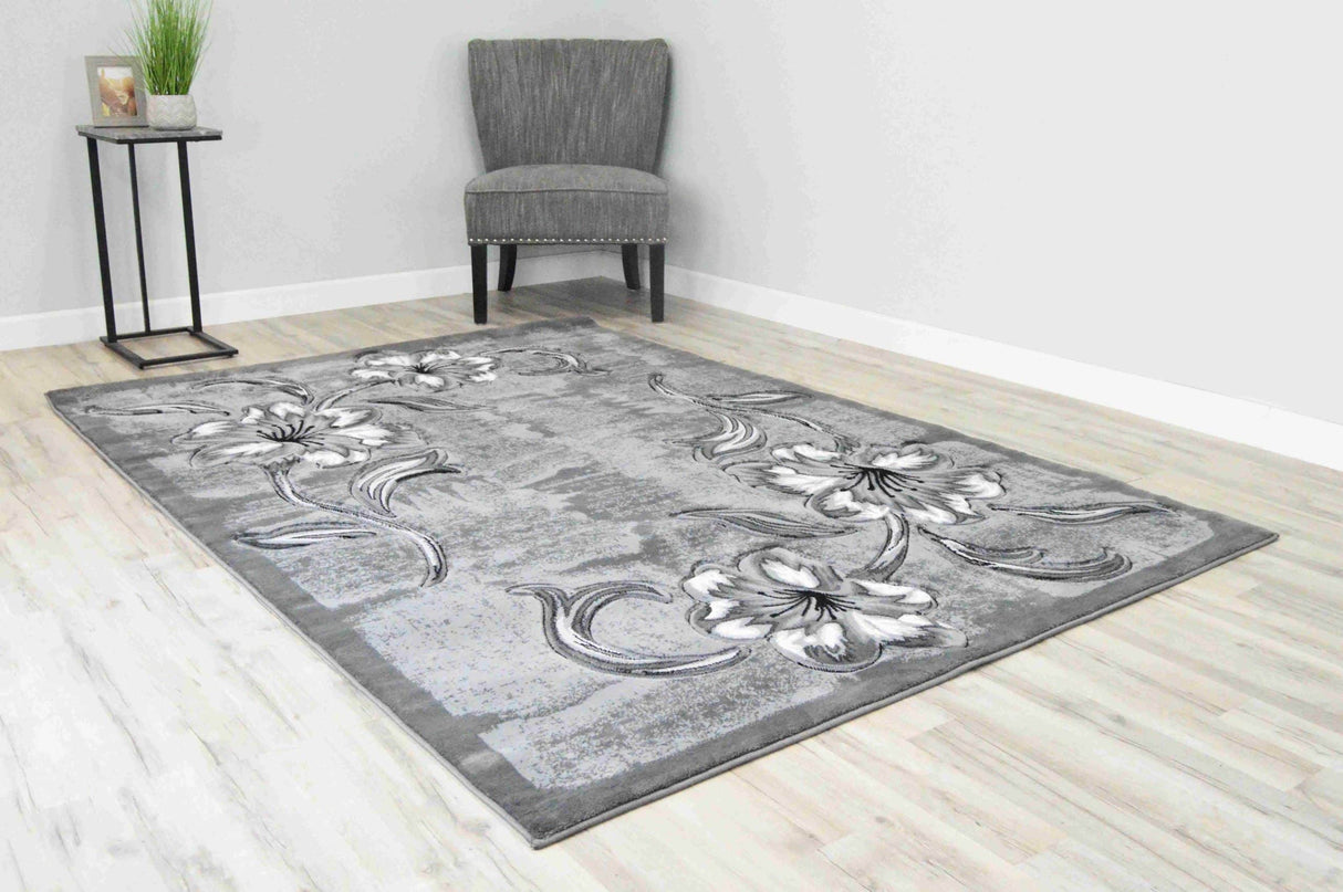 Premium Area Rug 6001 Grey