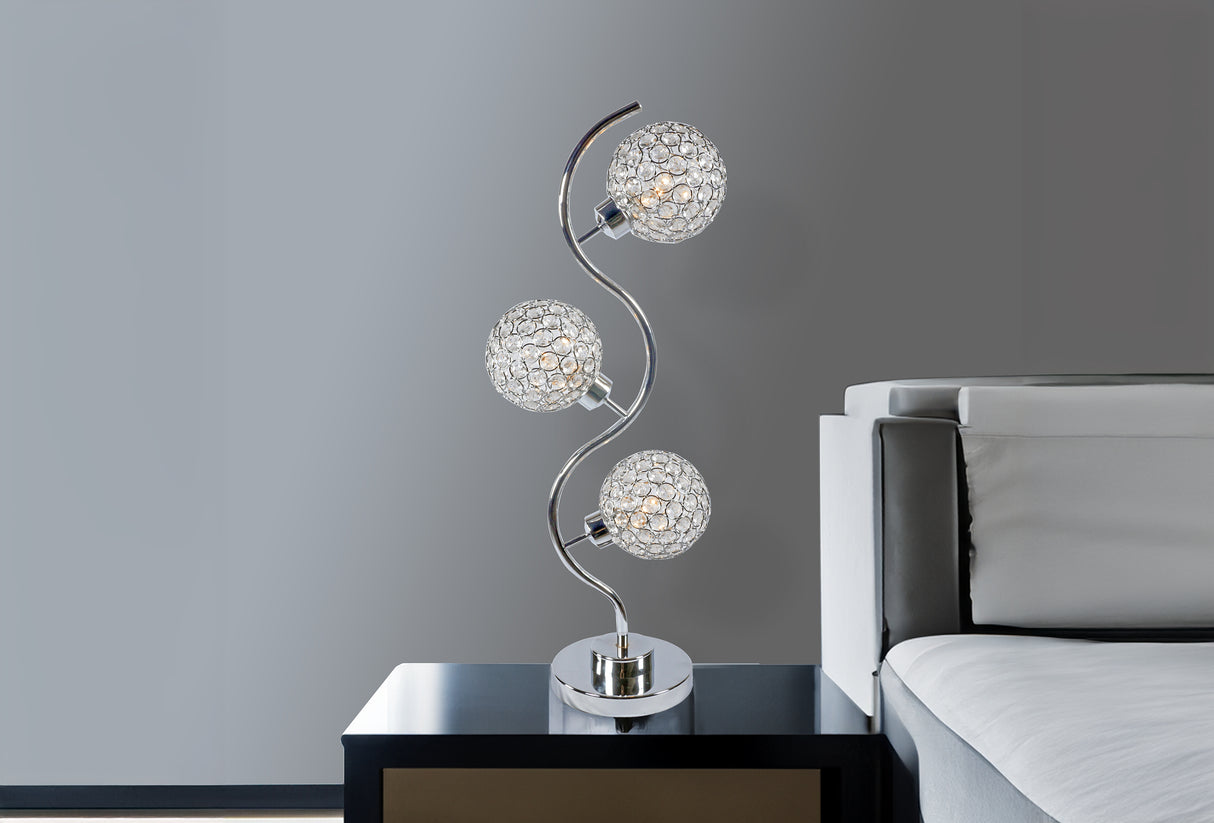 CRYSTAL 3 GLOBE TABLE LAMP