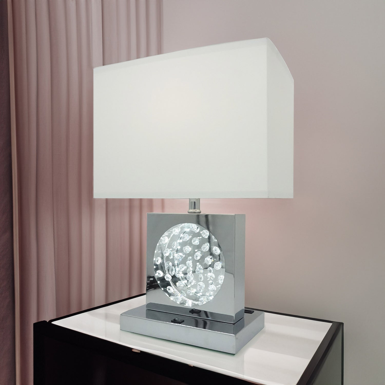 TABLE LAMP CHROME-LED ACCENT