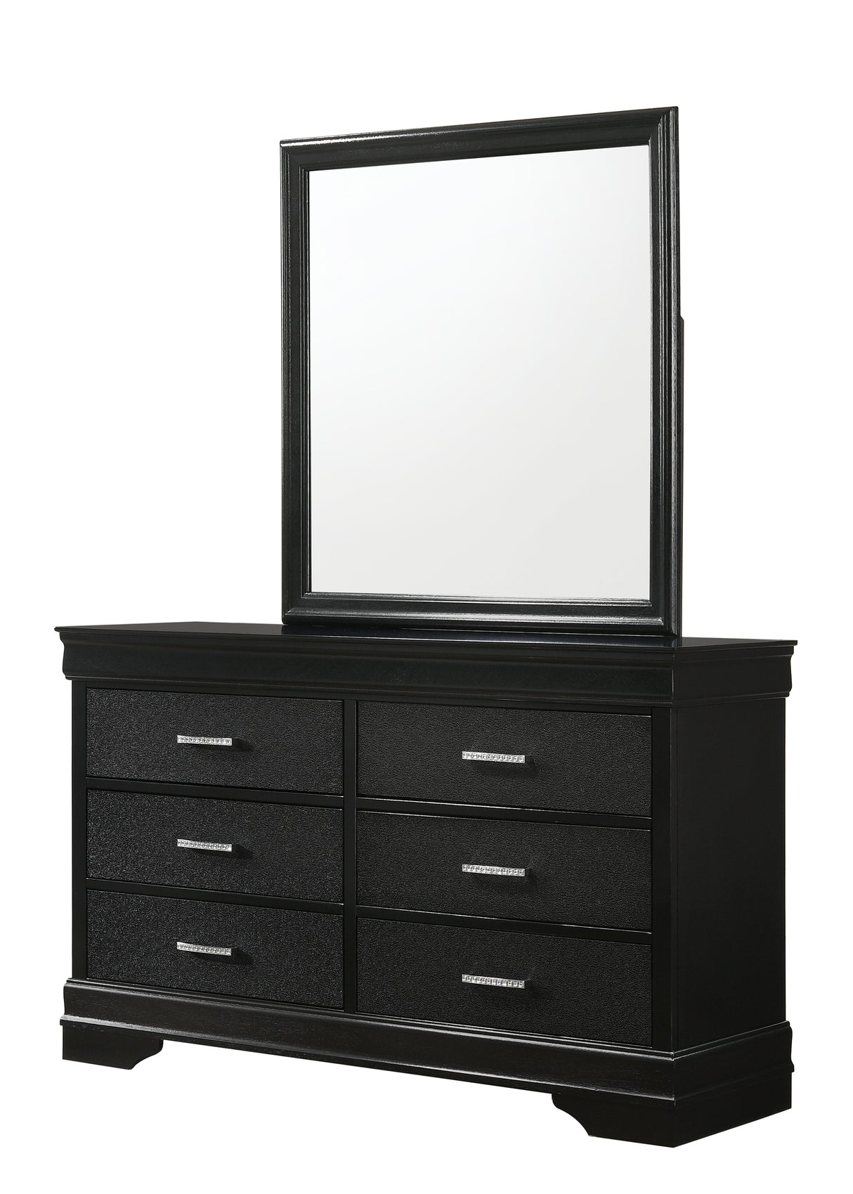 Amalia Black Bedroom Group dresser and mirror