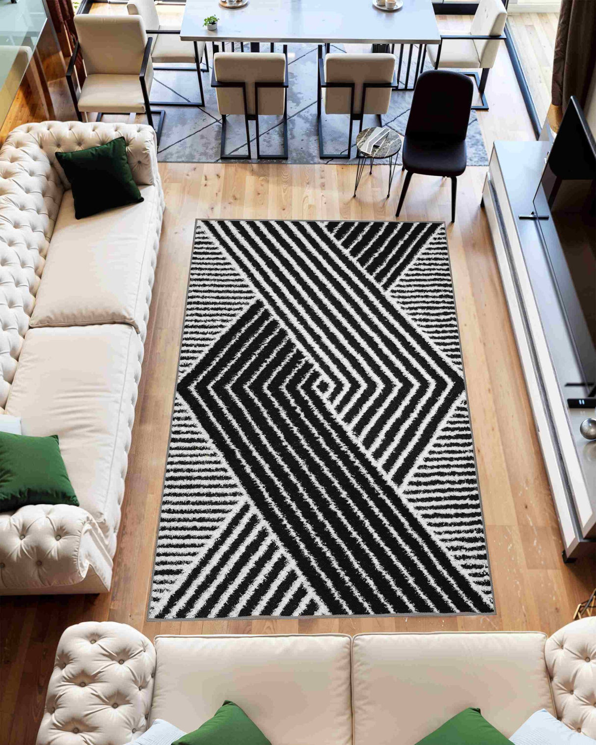 5d Shaggy Area Rug 6415 Black