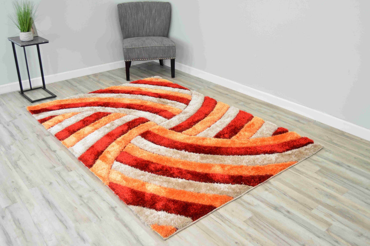 4d Shaggy Area Rug 6483 Terracotta