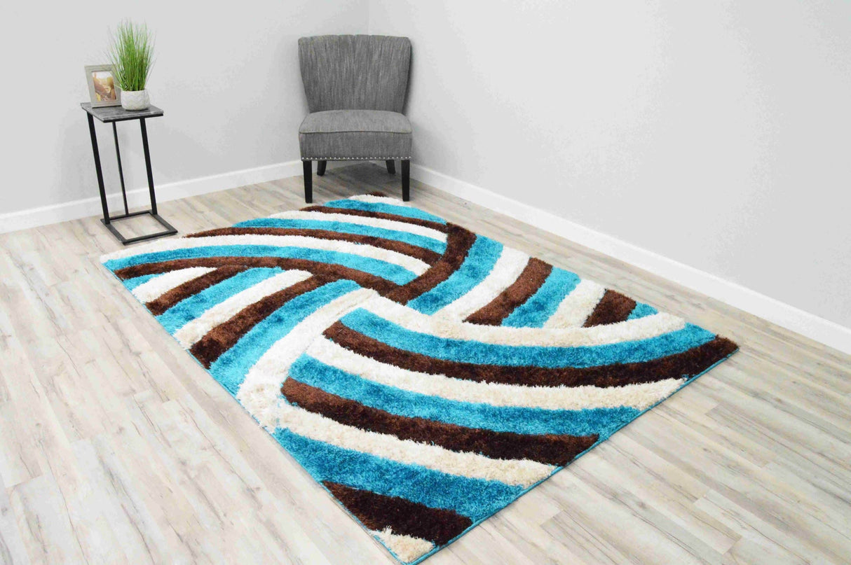 4d Shaggy Area Rug 6483 Mocha