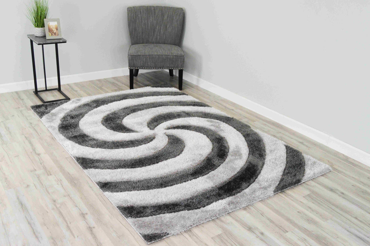 4d Shaggy Area Rug 6484 Grey