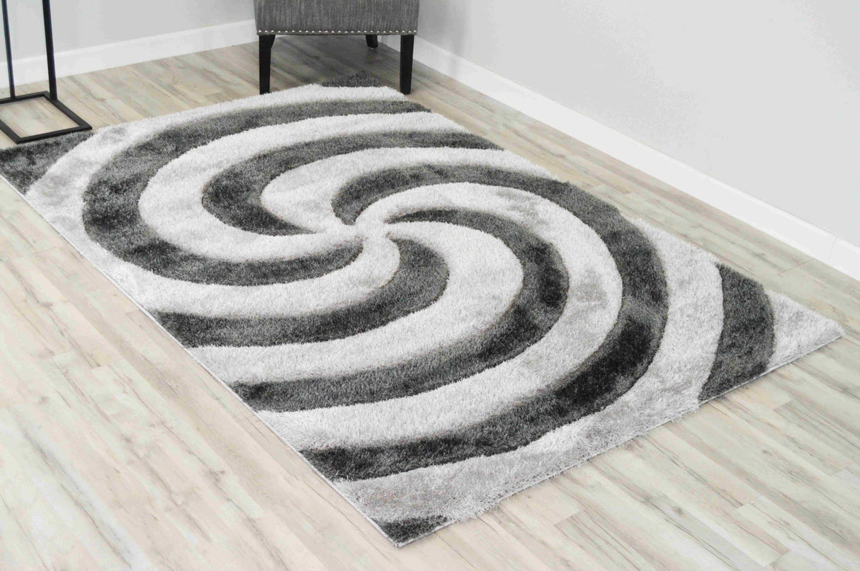 4d Shaggy Area Rug 6484 Grey
