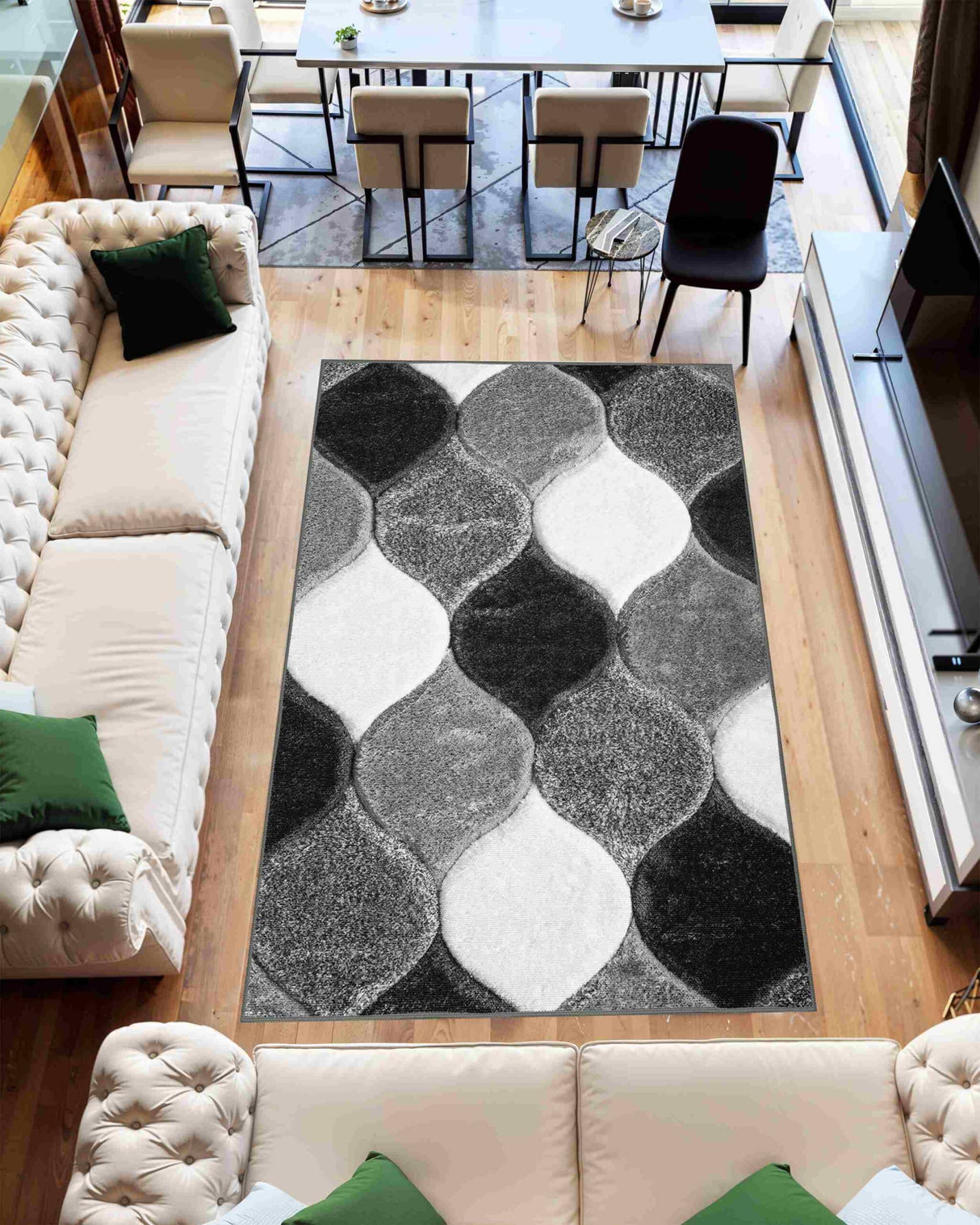 4d Shaggy Area Rug 6488 Grey