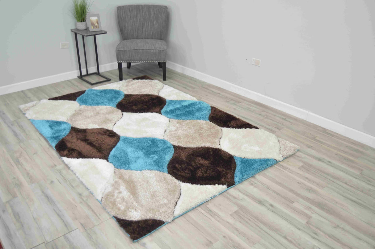4d Shaggy Area Rug 6488 Mocha