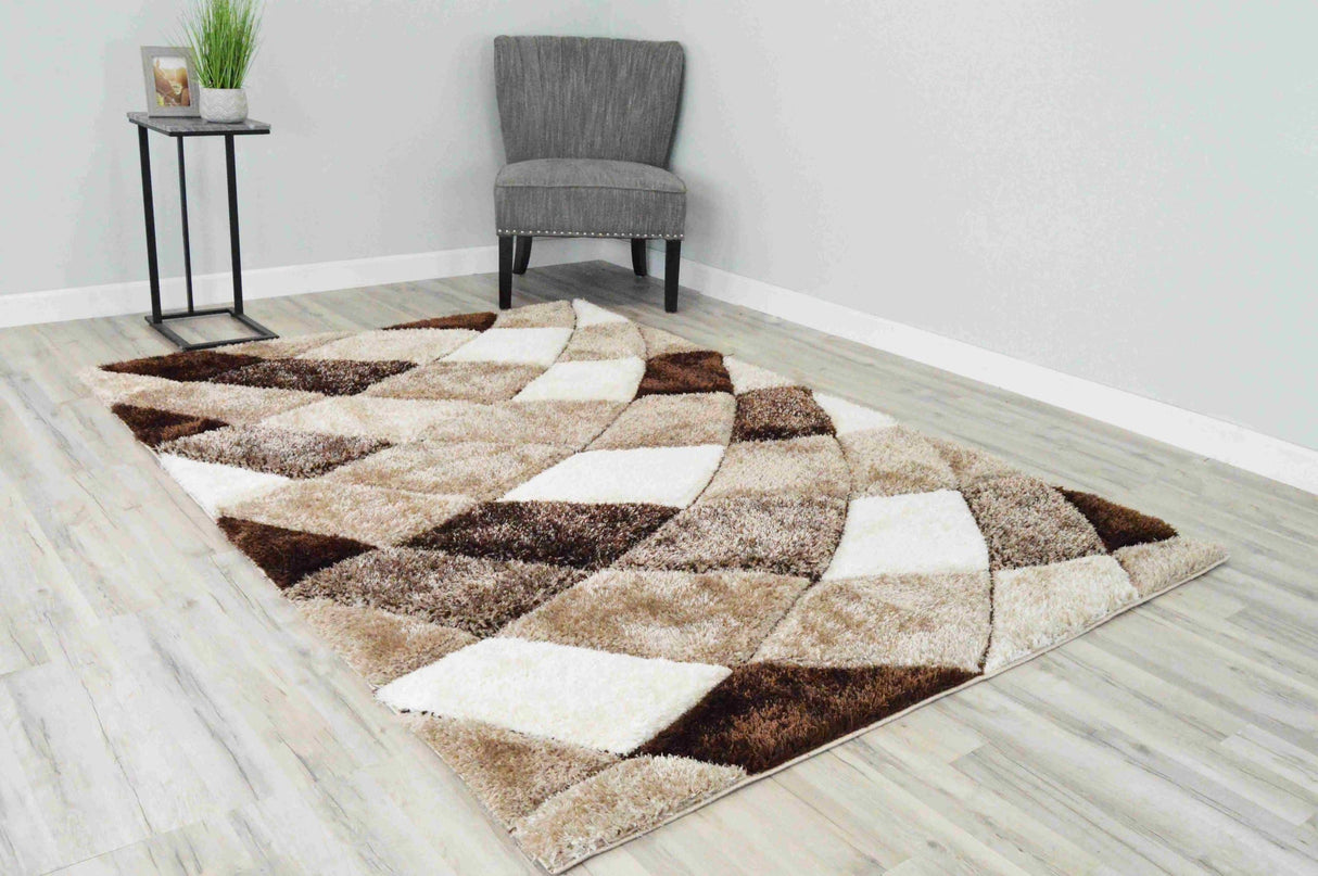 4d Shaggy Area Rug 6492 Brown