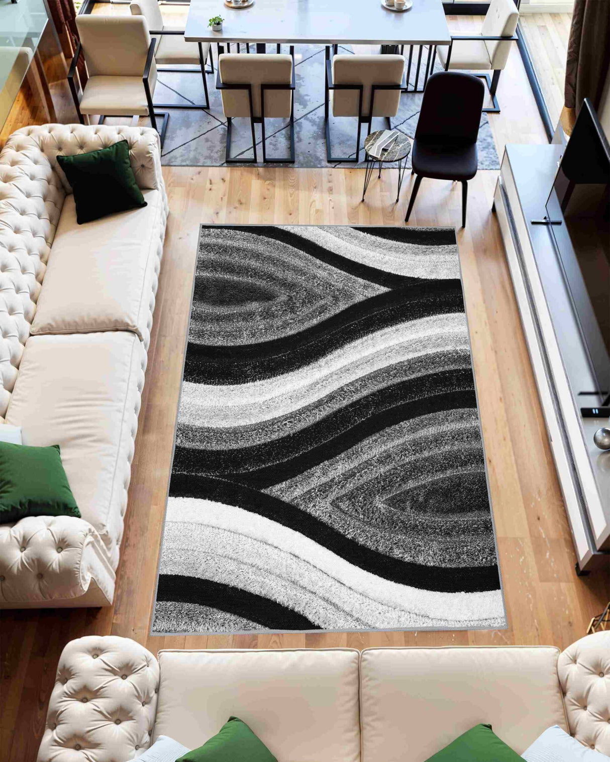 4d Shaggy Area Rug 6496 Grey