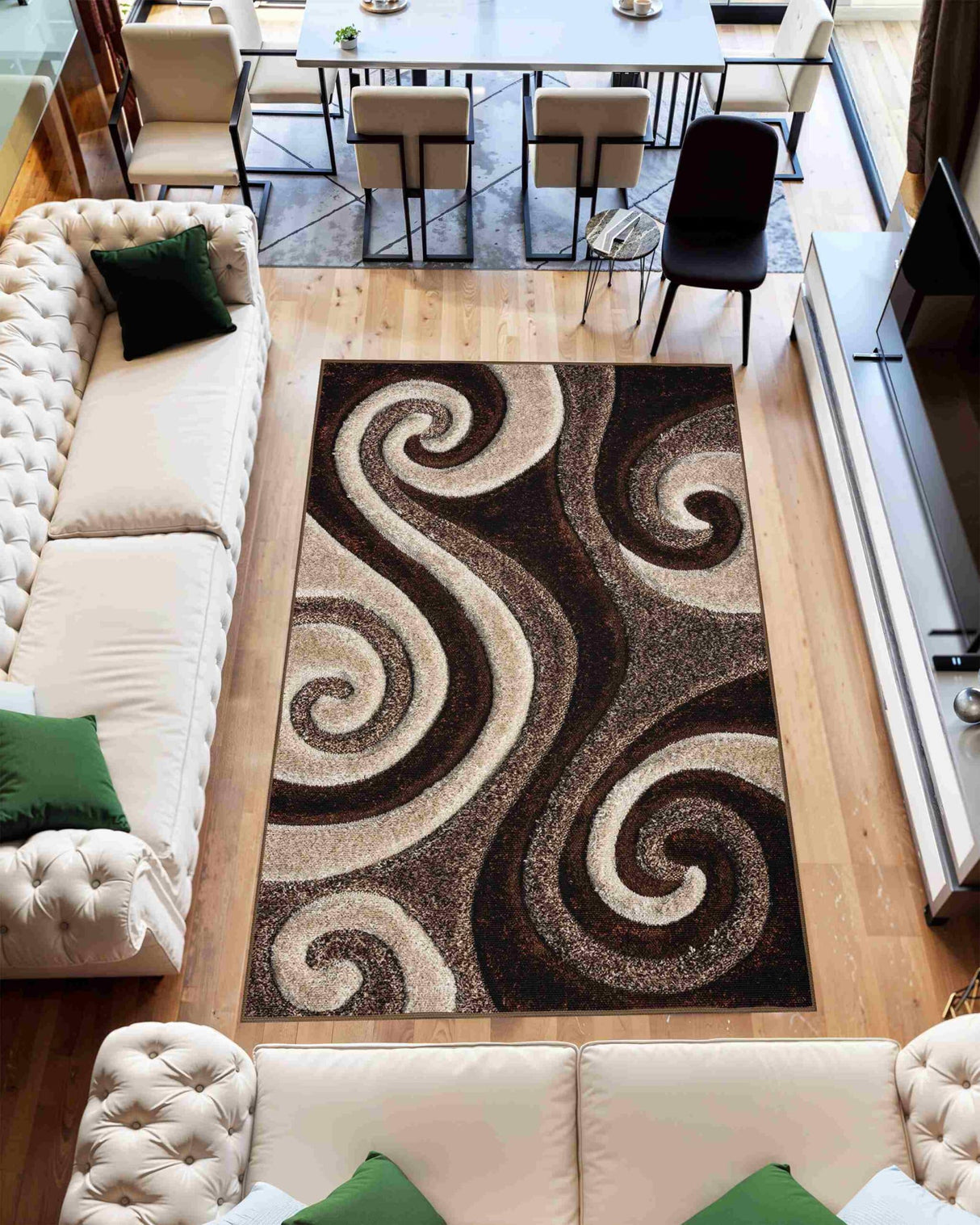 4d Shaggy Area Rug 6499 Brown