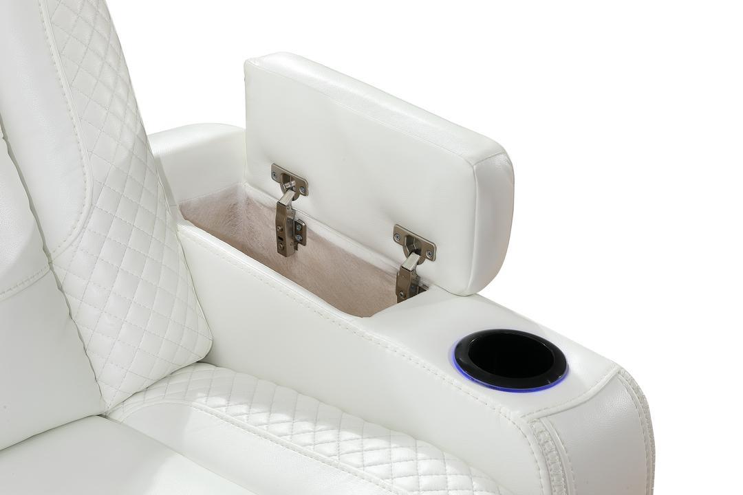 Zachary White 3 PC Reclining Sectional w/ LED & Speakers