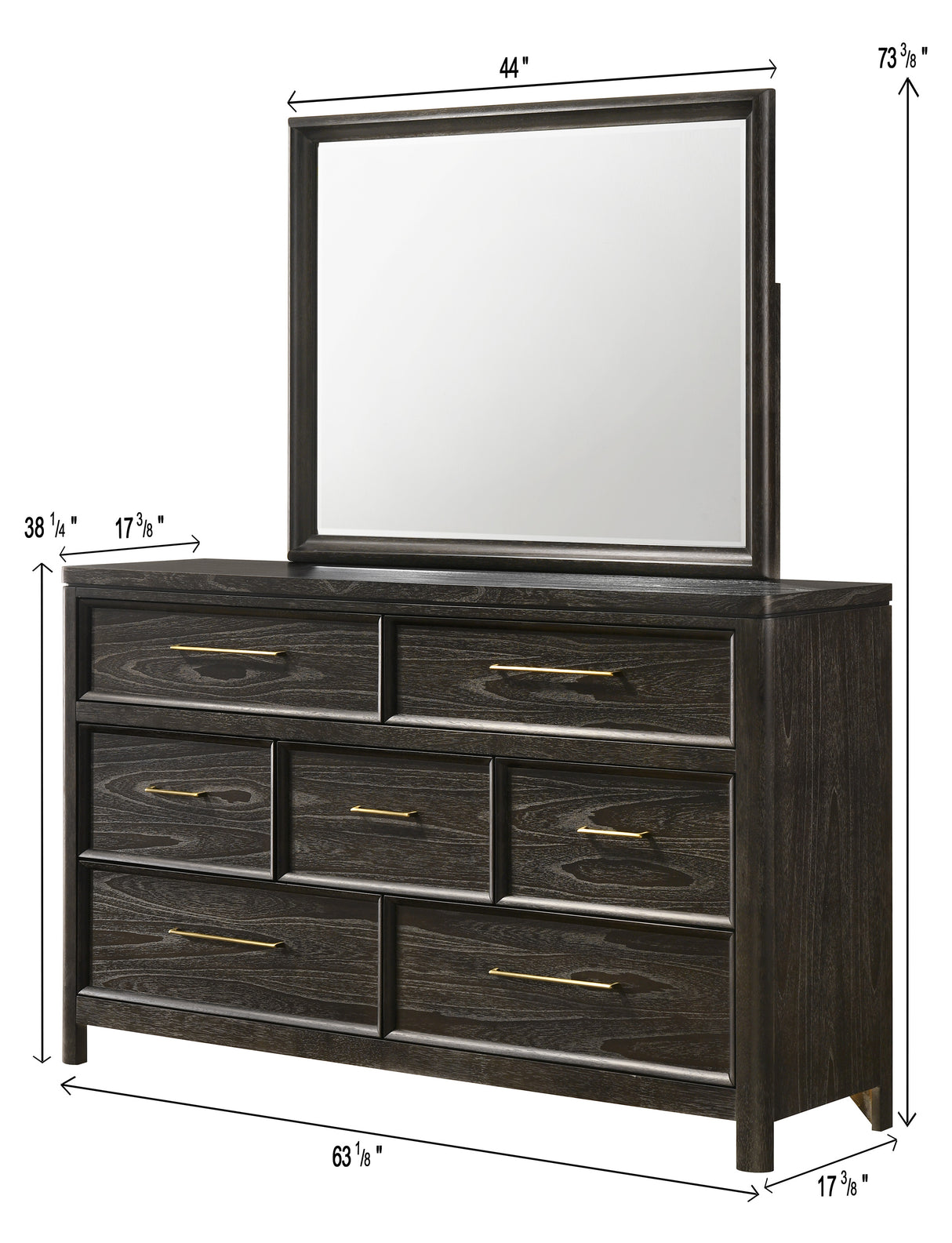 Number dresser and mirror