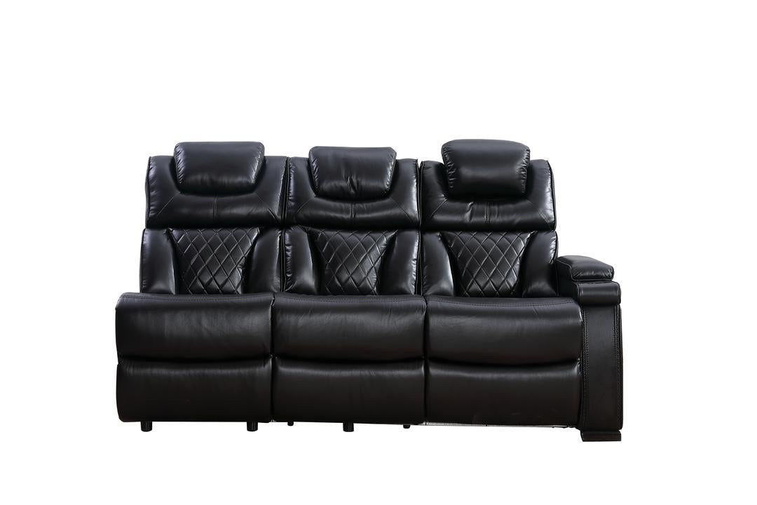 Jax Black 3 PC Reclining Sectional w/ LED & Speakers