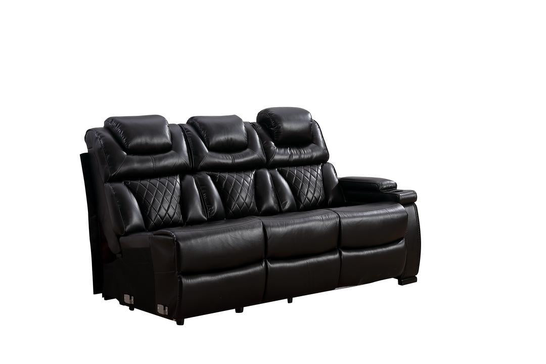 Jax Black 3 PC Reclining Sectional w/ LED & Speakers