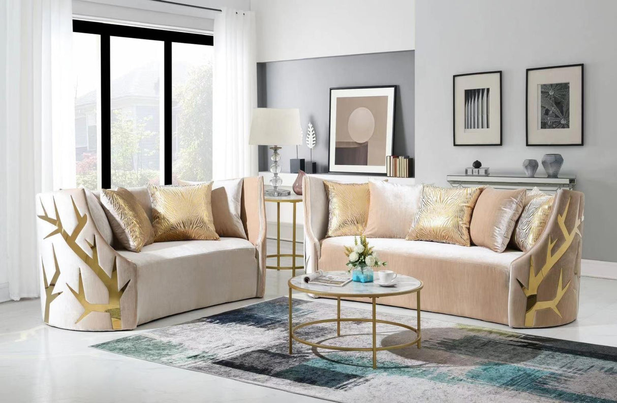 Zion Cream 2-Piece (Sofa, Loveseat)