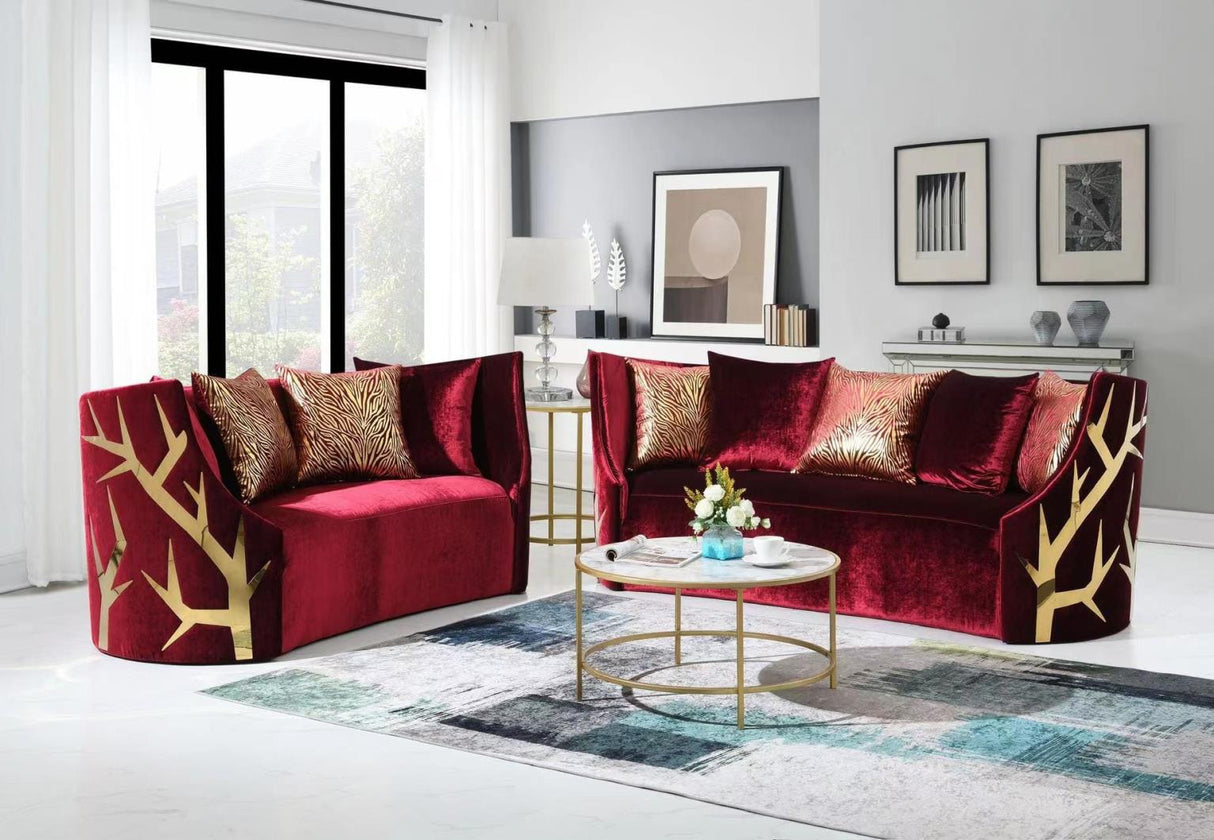 Zion Red 2-Piece (Sofa, Loveseat)