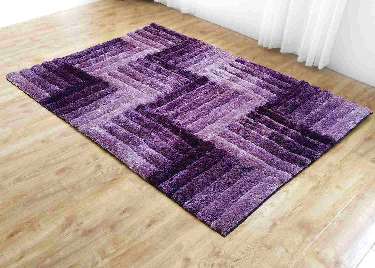 3d Shaggy Area Rug 85 Purple
