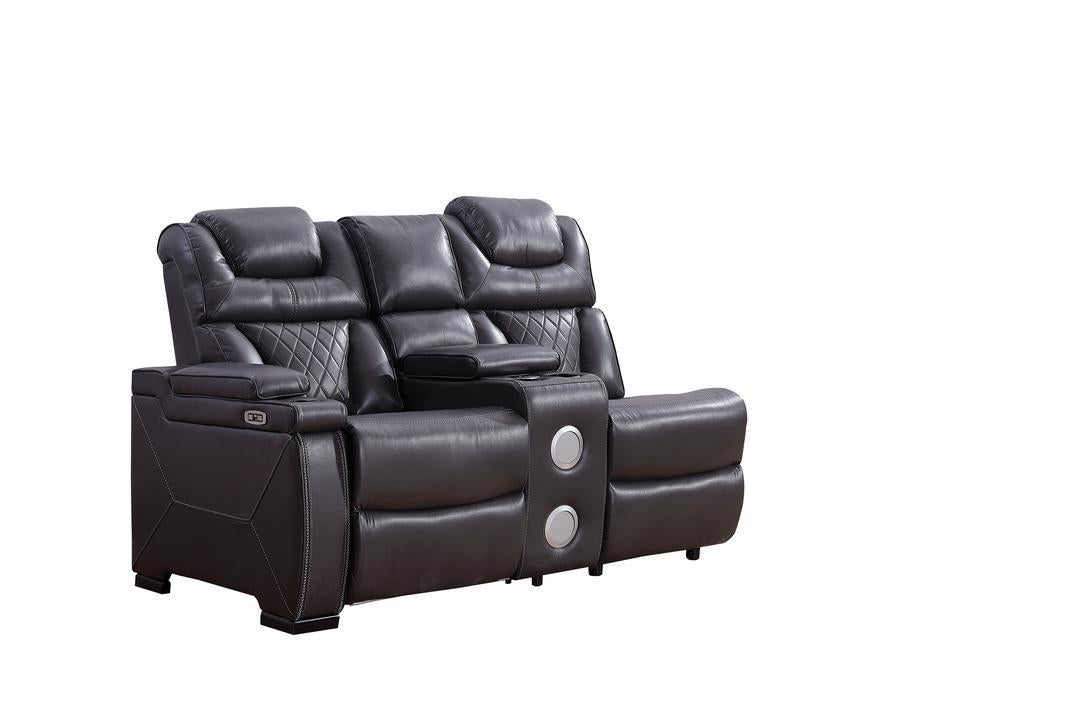 Jax Gray 3 PC Reclining Sectional w/ LED & Speakers