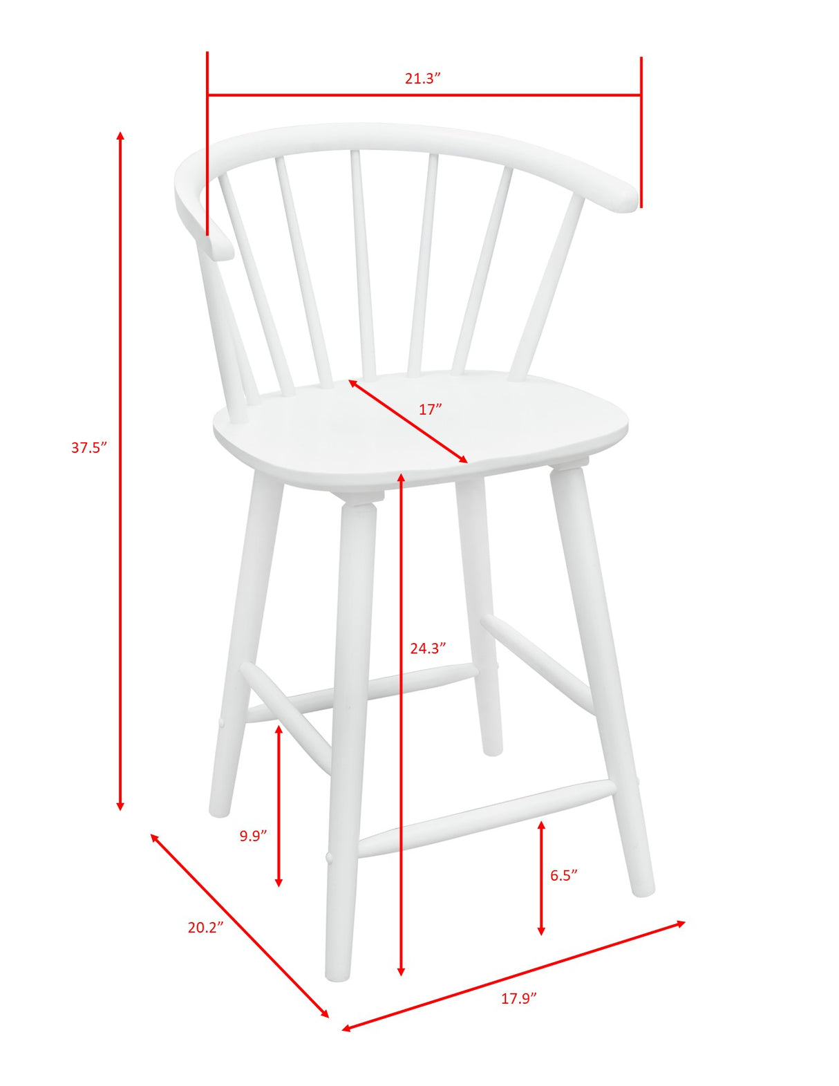 Janna Counter Height Stool-White