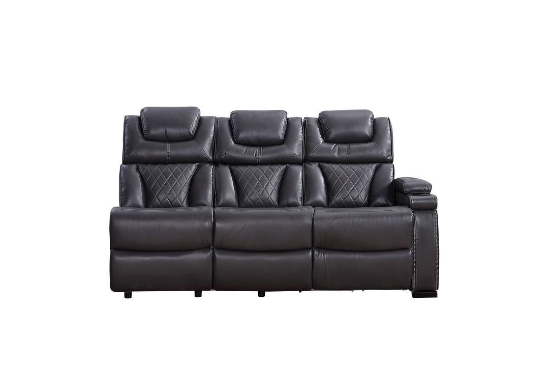 Jax Gray 3 PC Reclining Sectional w/ LED & Speakers