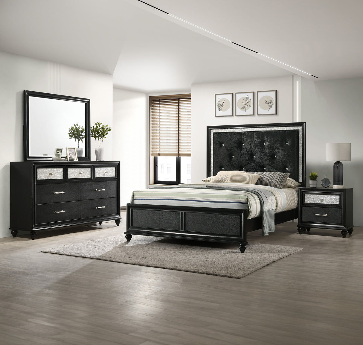 Lila Black Bedroom Group set