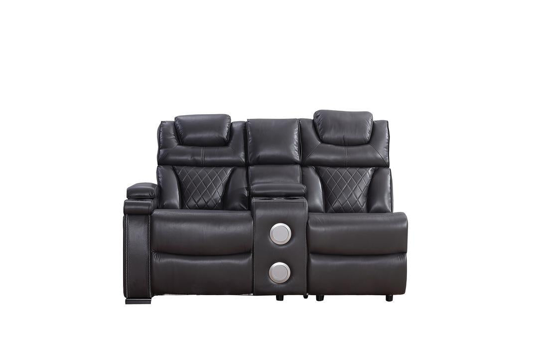 Jax Gray 3 PC Reclining Sectional w/ LED & Speakers