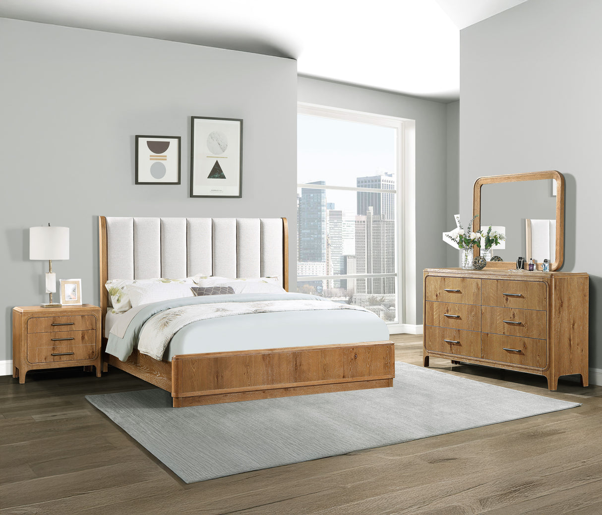 Westcott Bedroom Group-Cerused Natu set