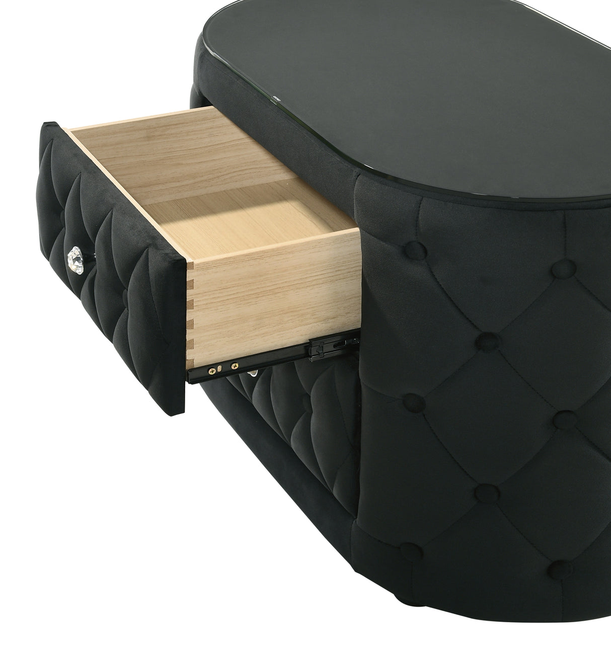 Voltare Fireplace/Tv Lift Bed Black nightstand