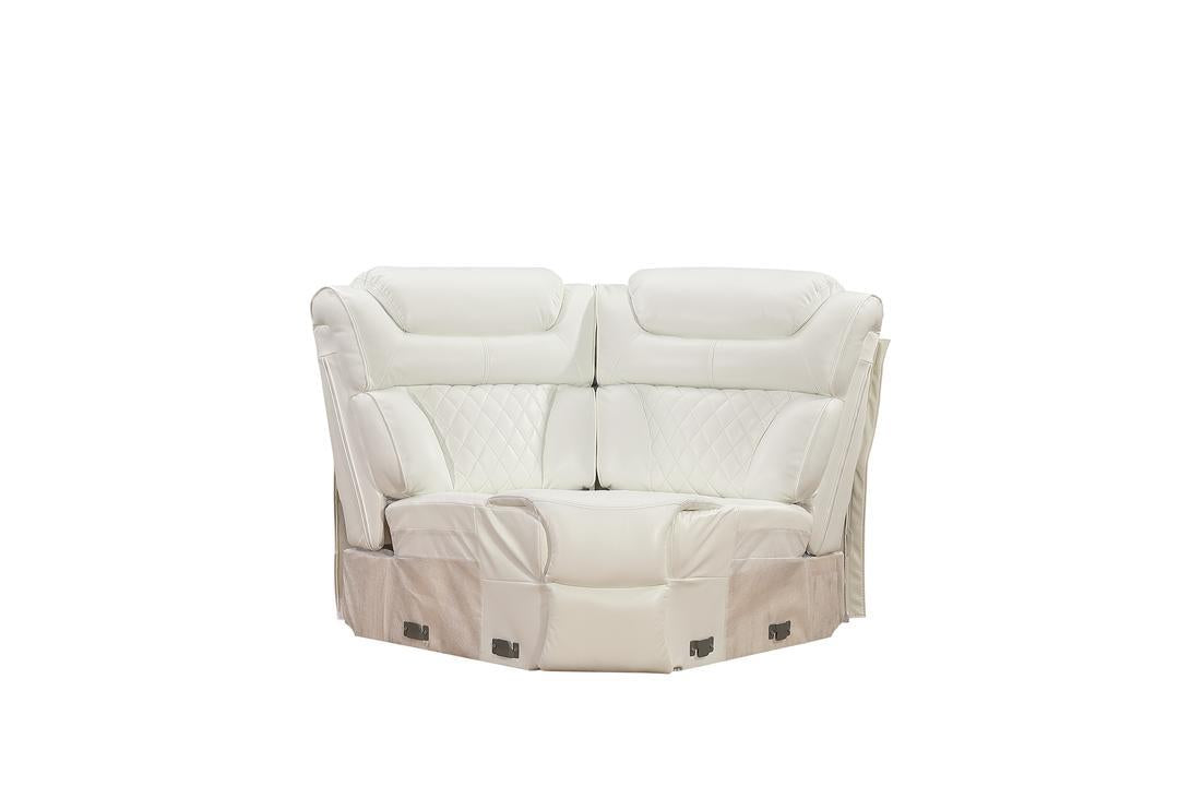 Jax White 3 PC Reclining Sectional w/ LED & Speakers