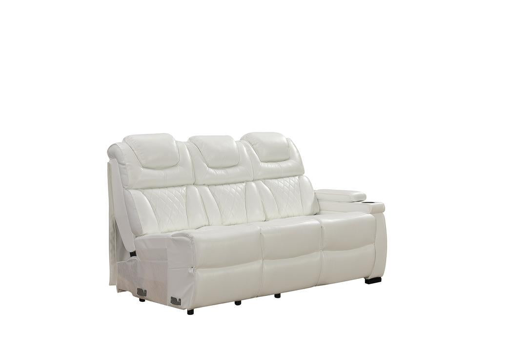 Jax White 3 PC Reclining Sectional w/ LED & Speakers