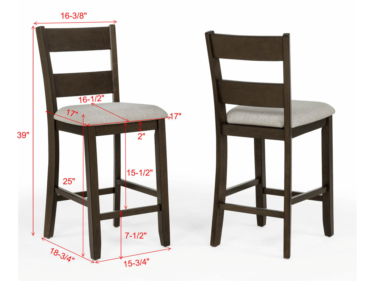 Lester 5-Piece Ctr Height Table Set Brown