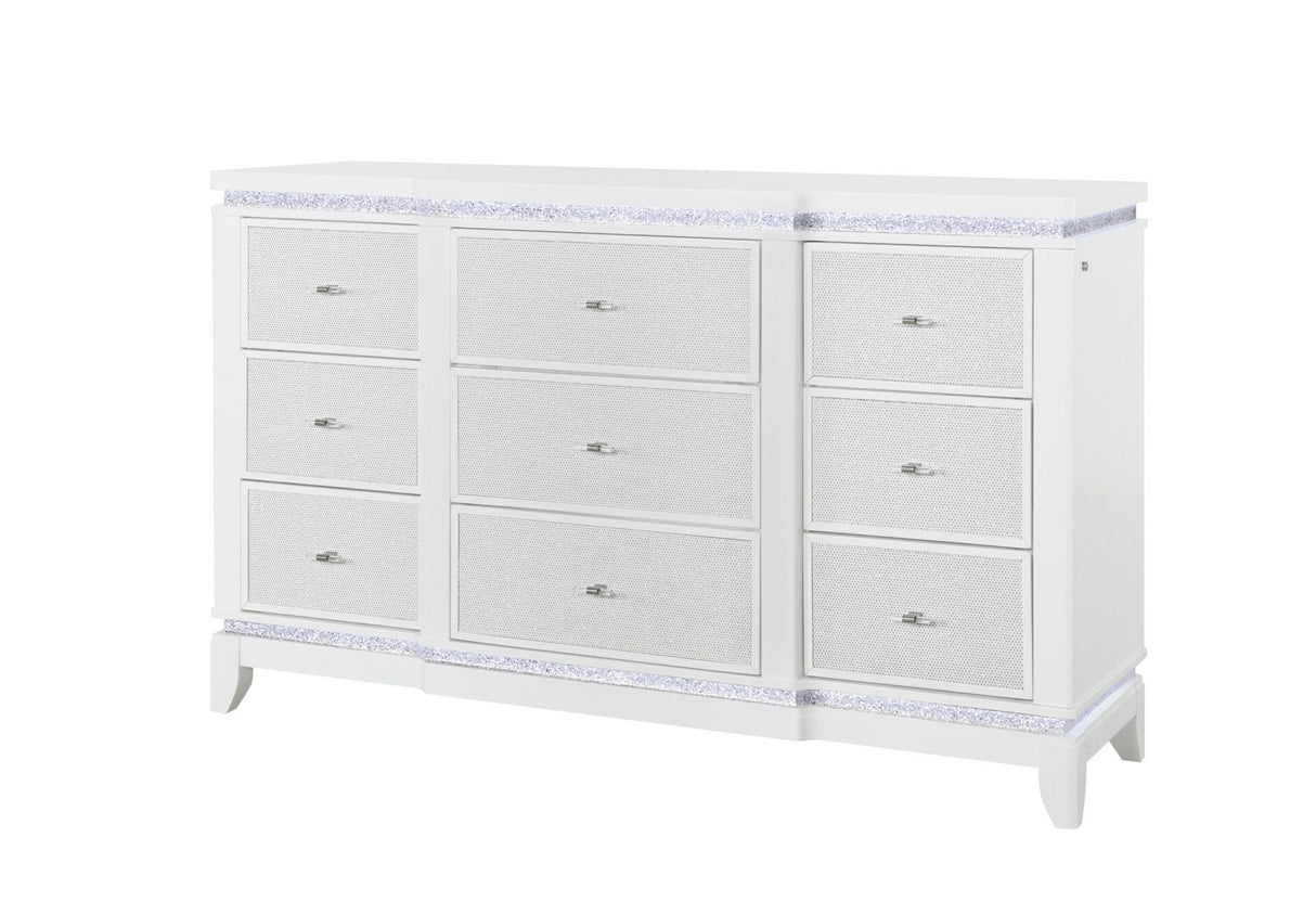 Alina White Dresser with LED