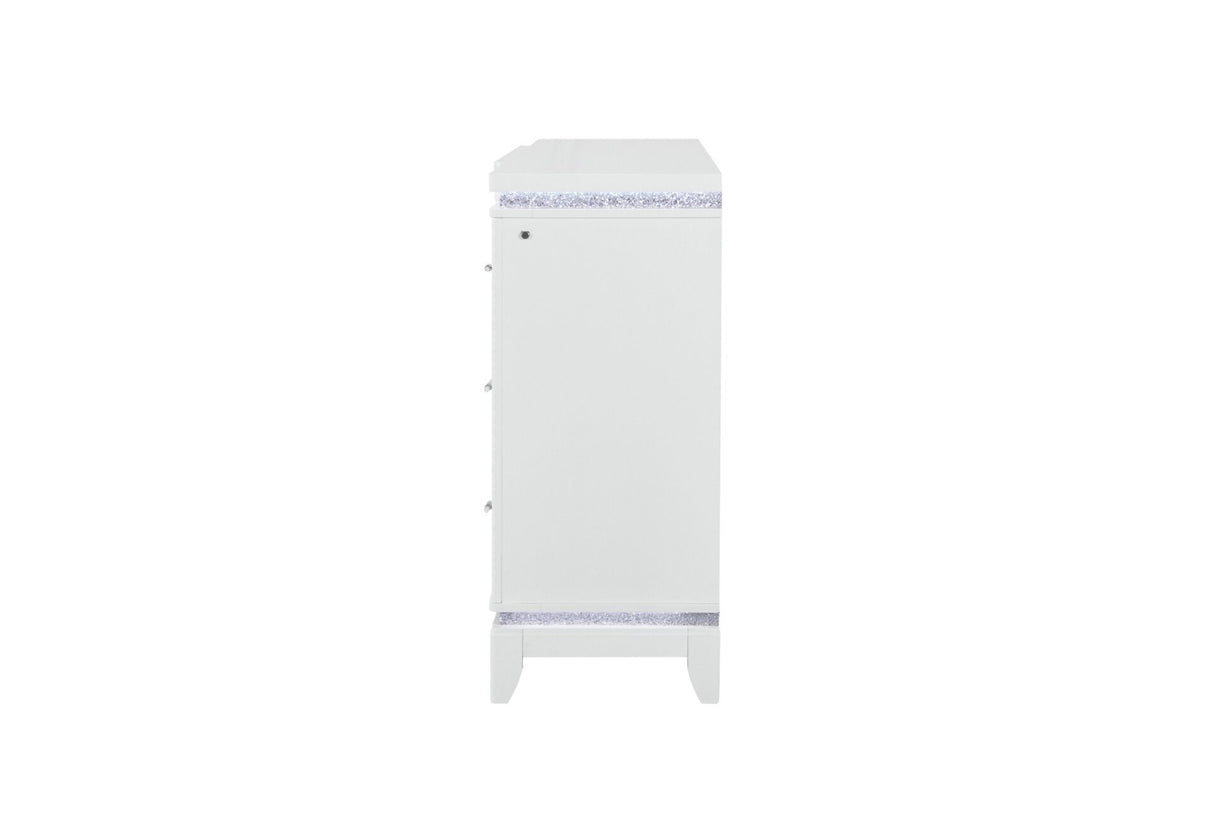 Alina White Dresser with LED