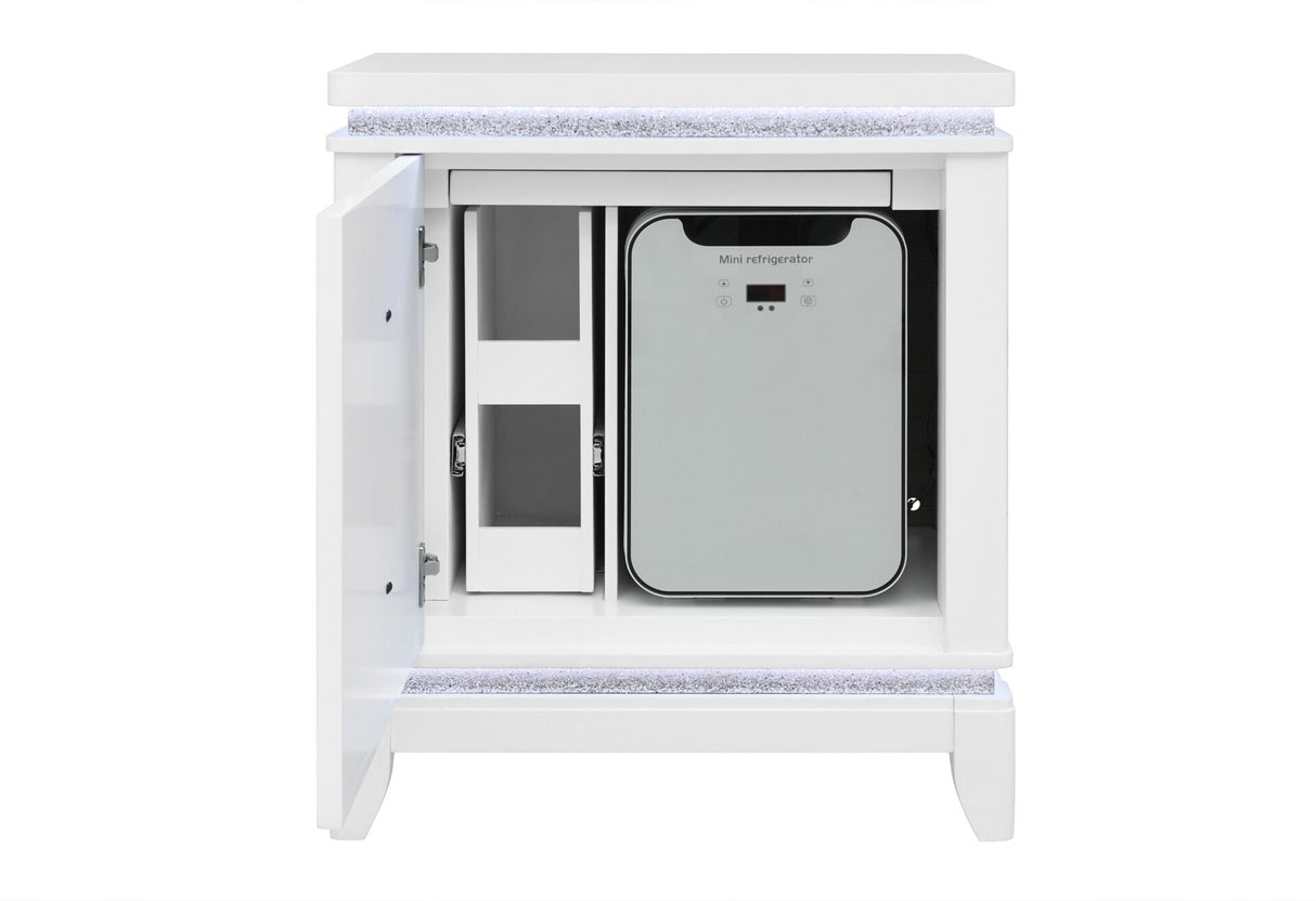 Alina White Full Bed Group with LED, Cooler, Speaker and USB