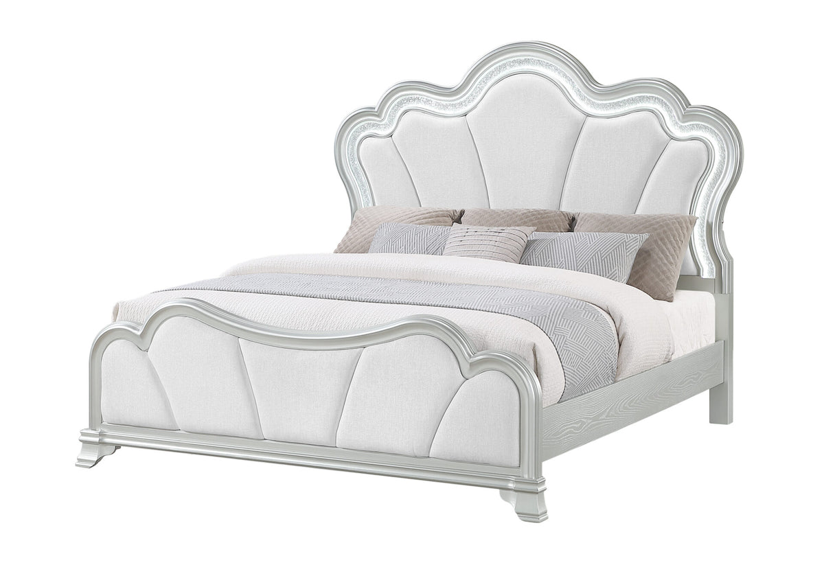 Aria Silver Queen Bed with LED