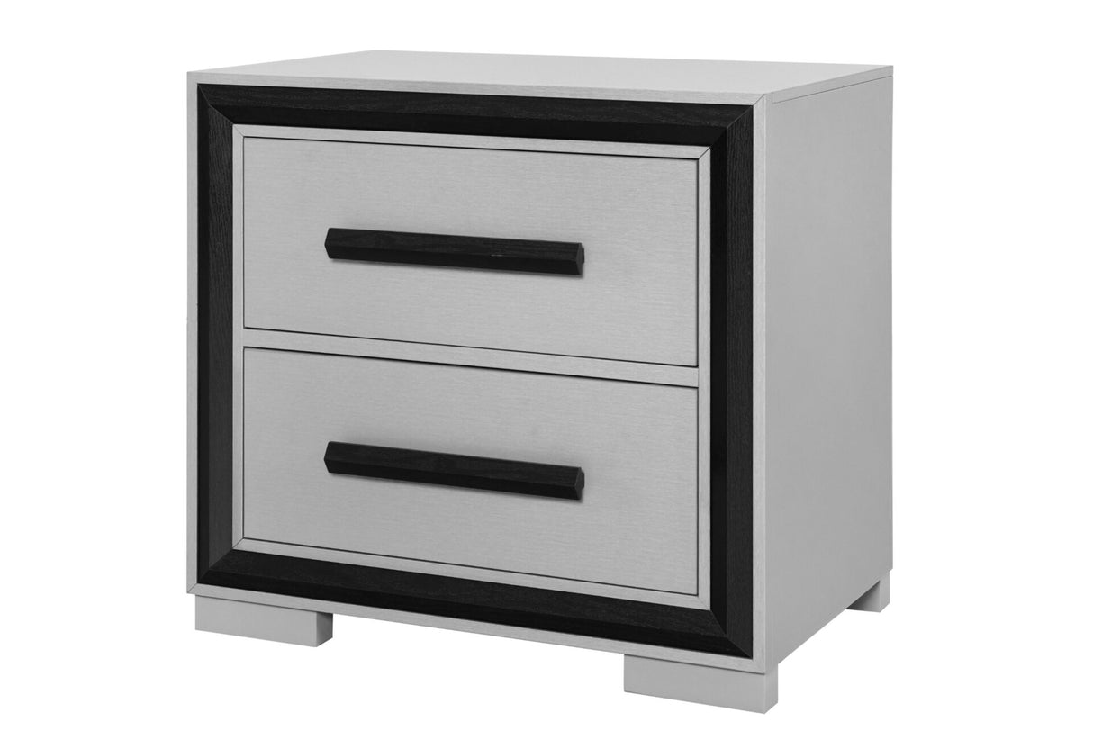 Amelia Grey Black King Bed Group with LED