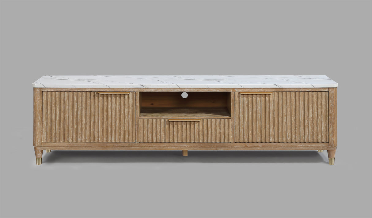 KARA TV STAND-CERUSED NATURAL