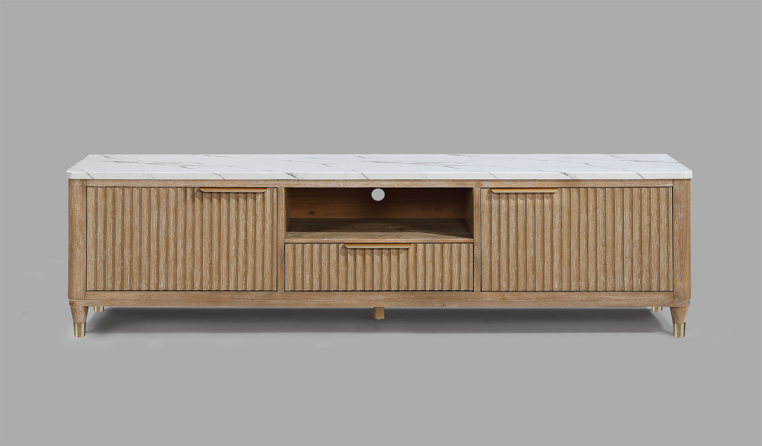 KARA TV STAND-CERUSED NATURAL