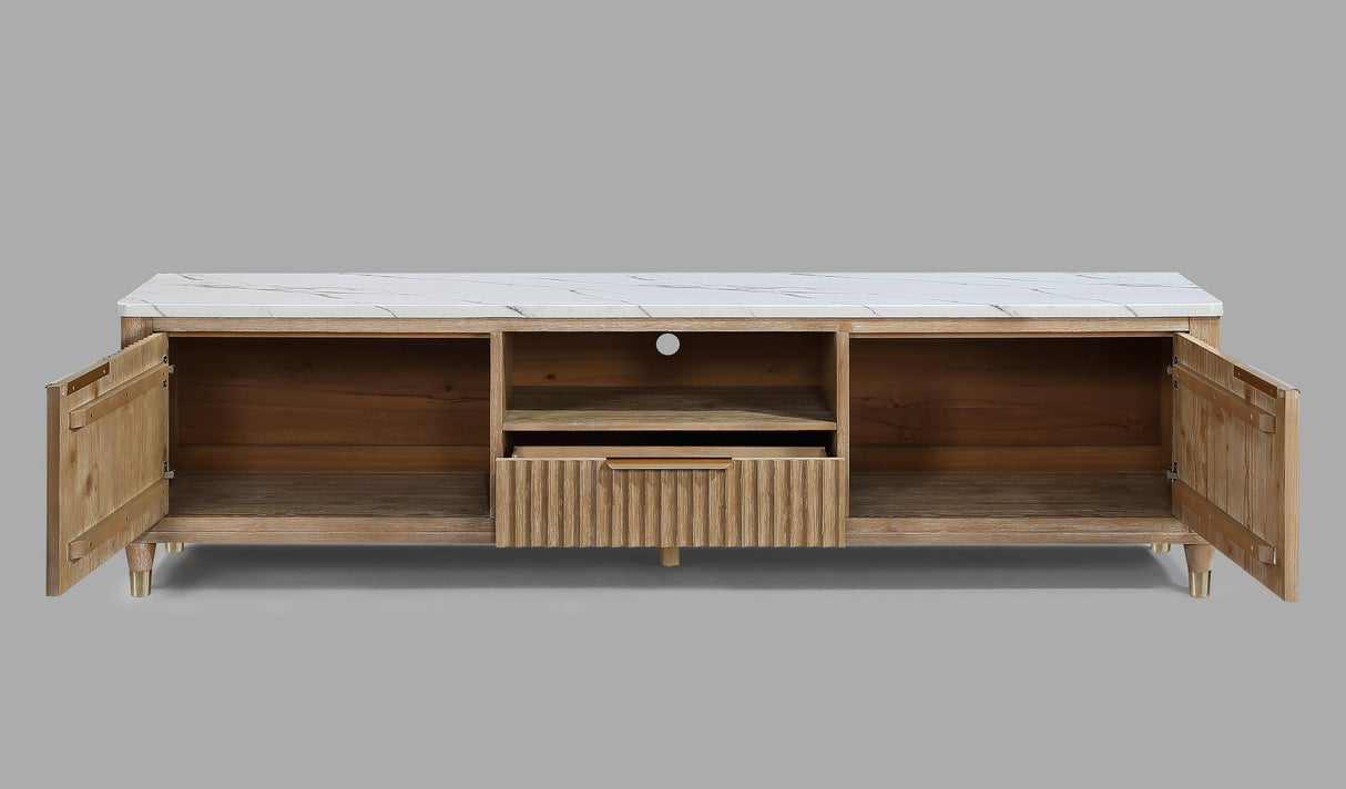 KARA TV STAND-CERUSED NATURAL