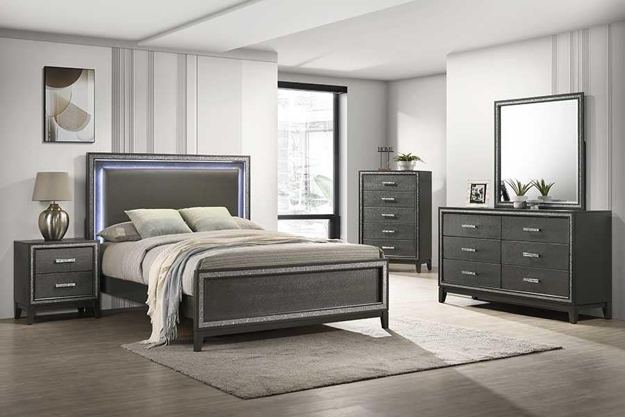 Tala Gray 5-Piece (King Bed, Dresser, Mirror, Nightstand, Chest)