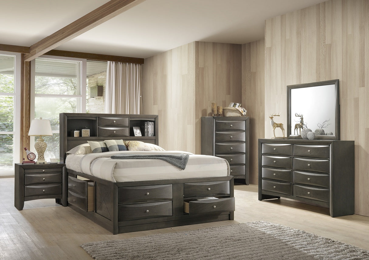 Emily Grey King Storage Bed