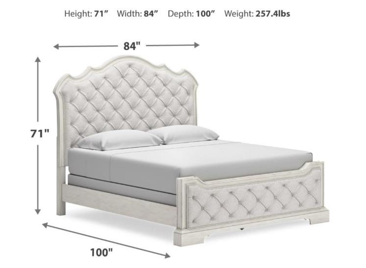 Zayden White 5-Piece (King Bed, Dresser, Mirror, Nightstand, Chest)