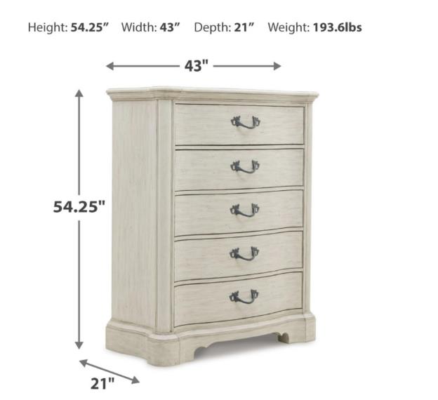 Zayden White 5-Piece (King Bed, Dresser, Mirror, Nightstand, Chest)