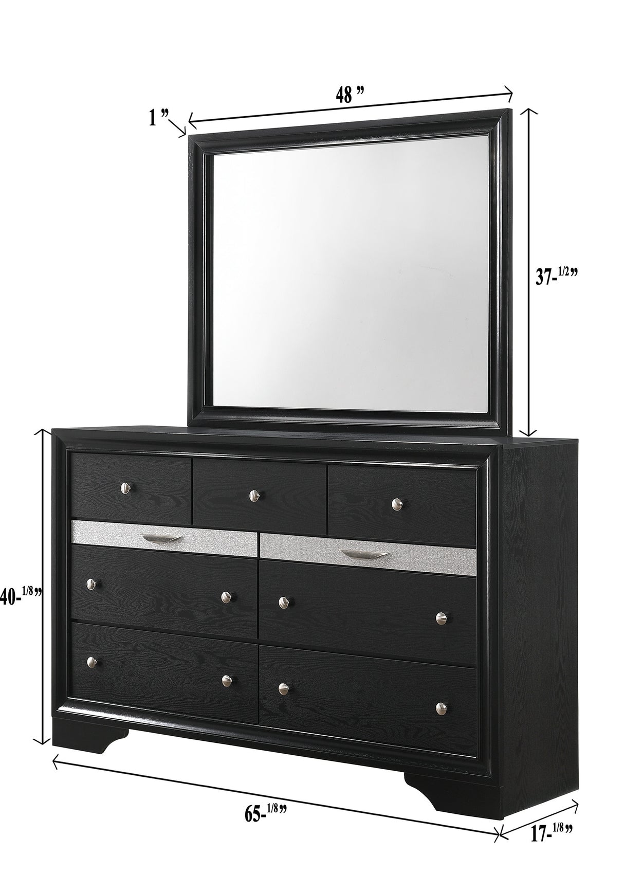 REGATA DRESSER TOP BLACK/SILVER