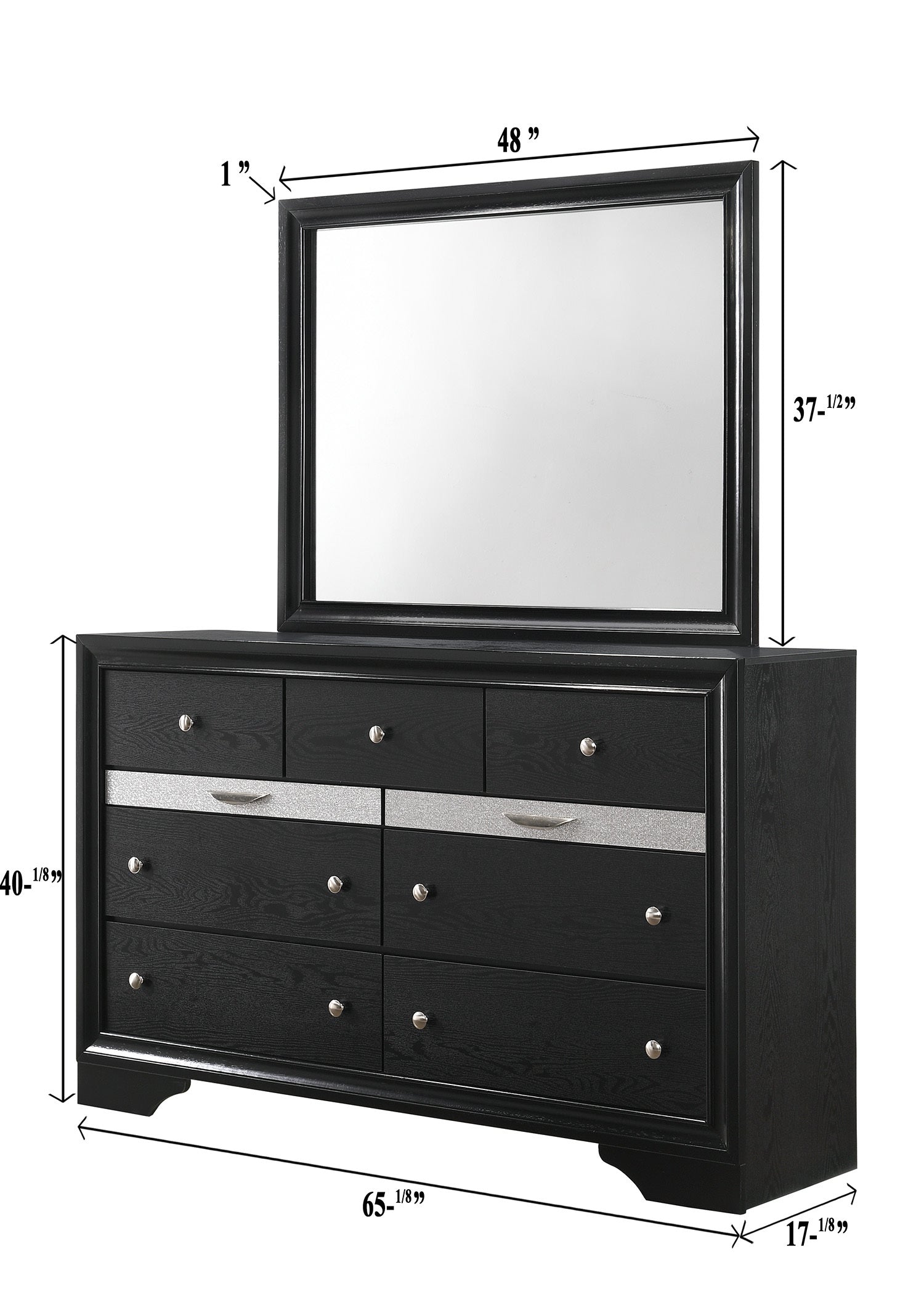 REGATA DRESSER TOP BLACK/SILVER