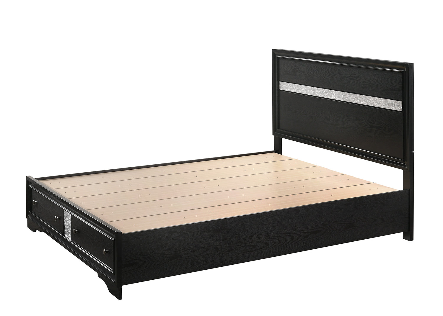Regata Black Queen Storage Bed